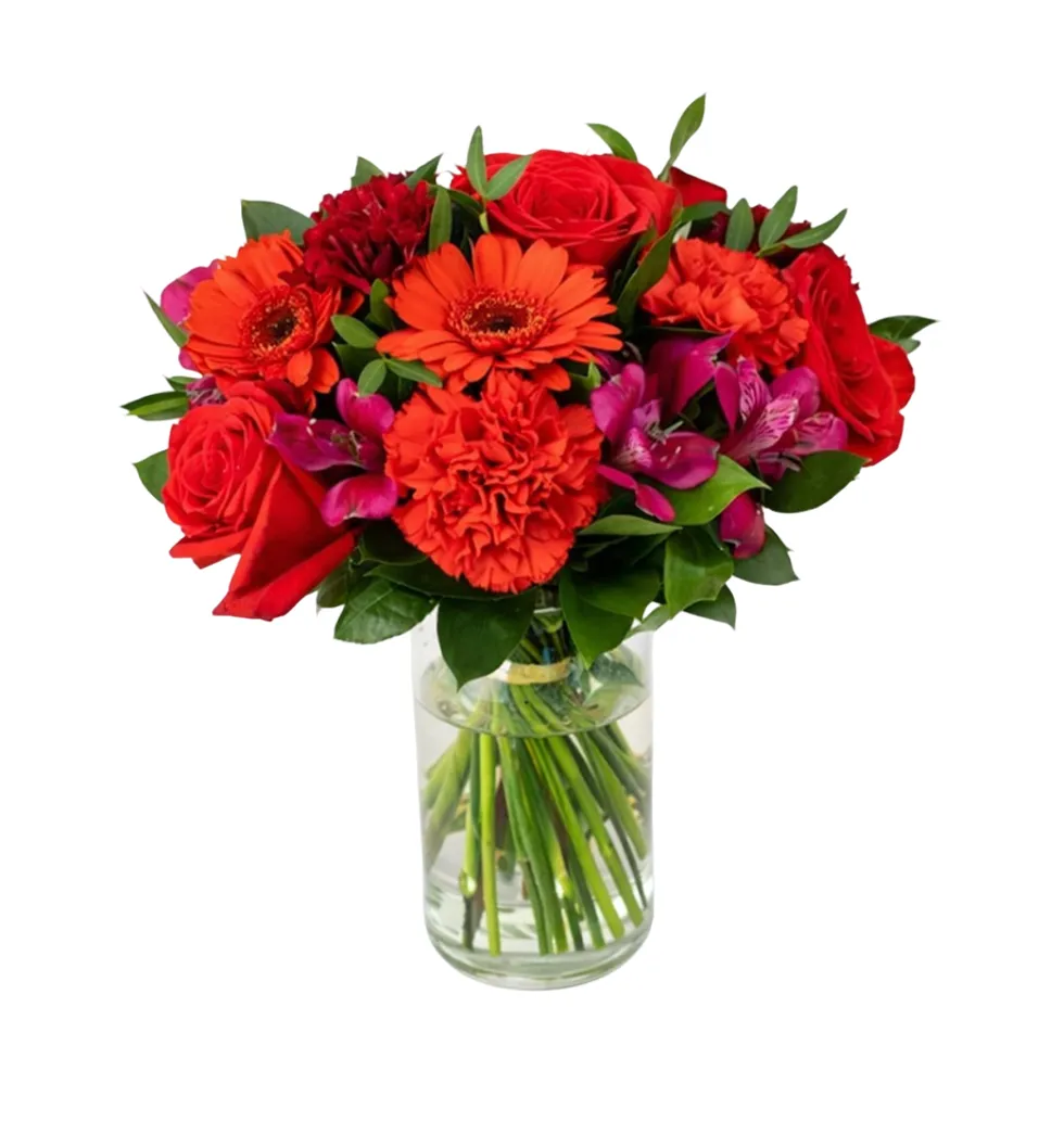 Radiant Red Floral Surprise