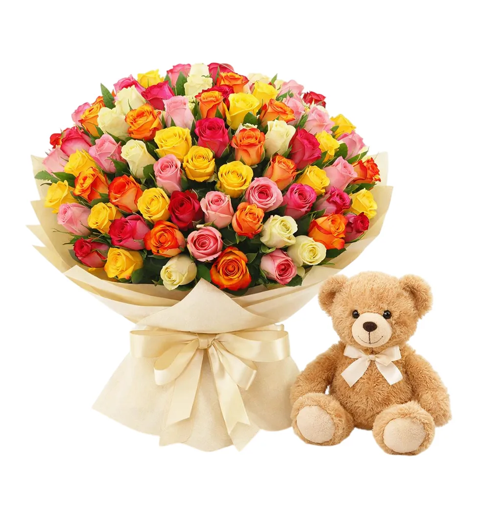 A Sweet Floral and Bear Combo