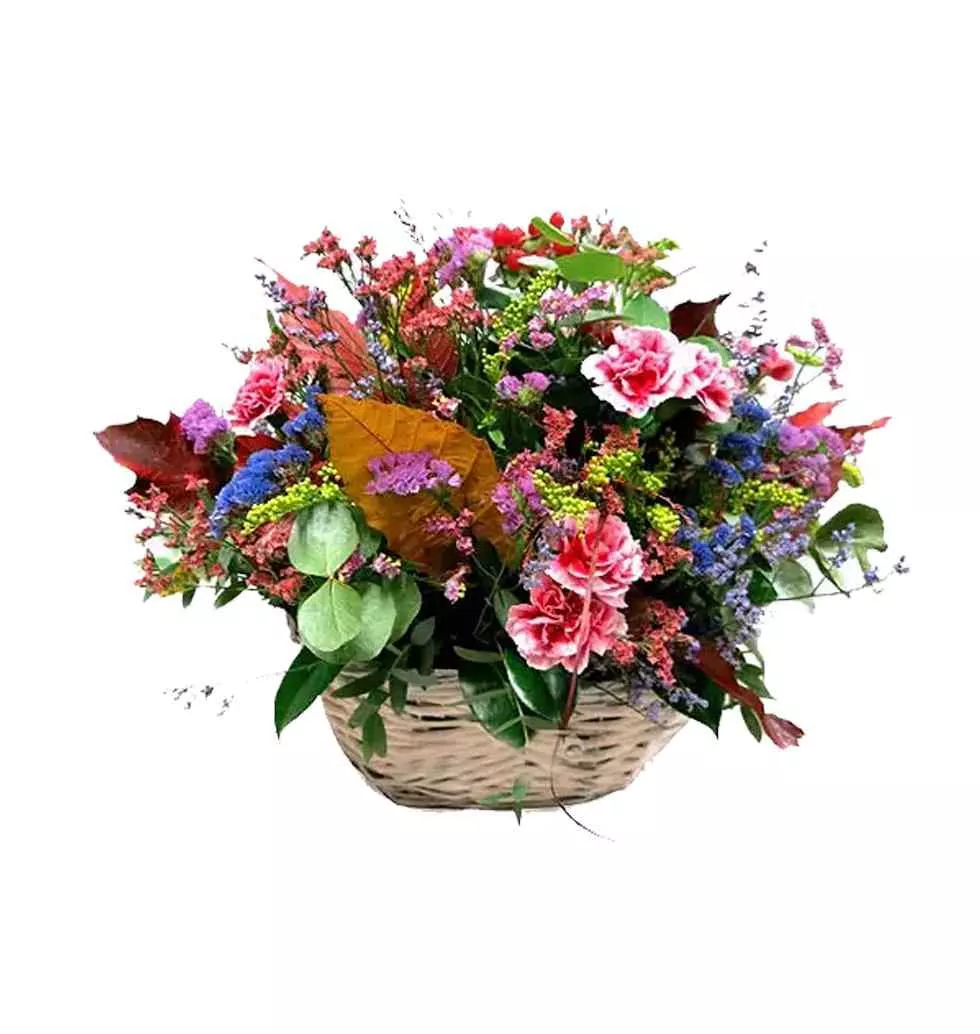 Breathtaking Assortment of Flowers in a Basket
