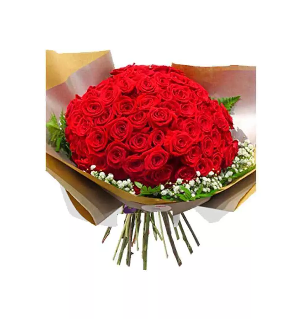 Breathtaking Bouquet 100 Crimson Roses