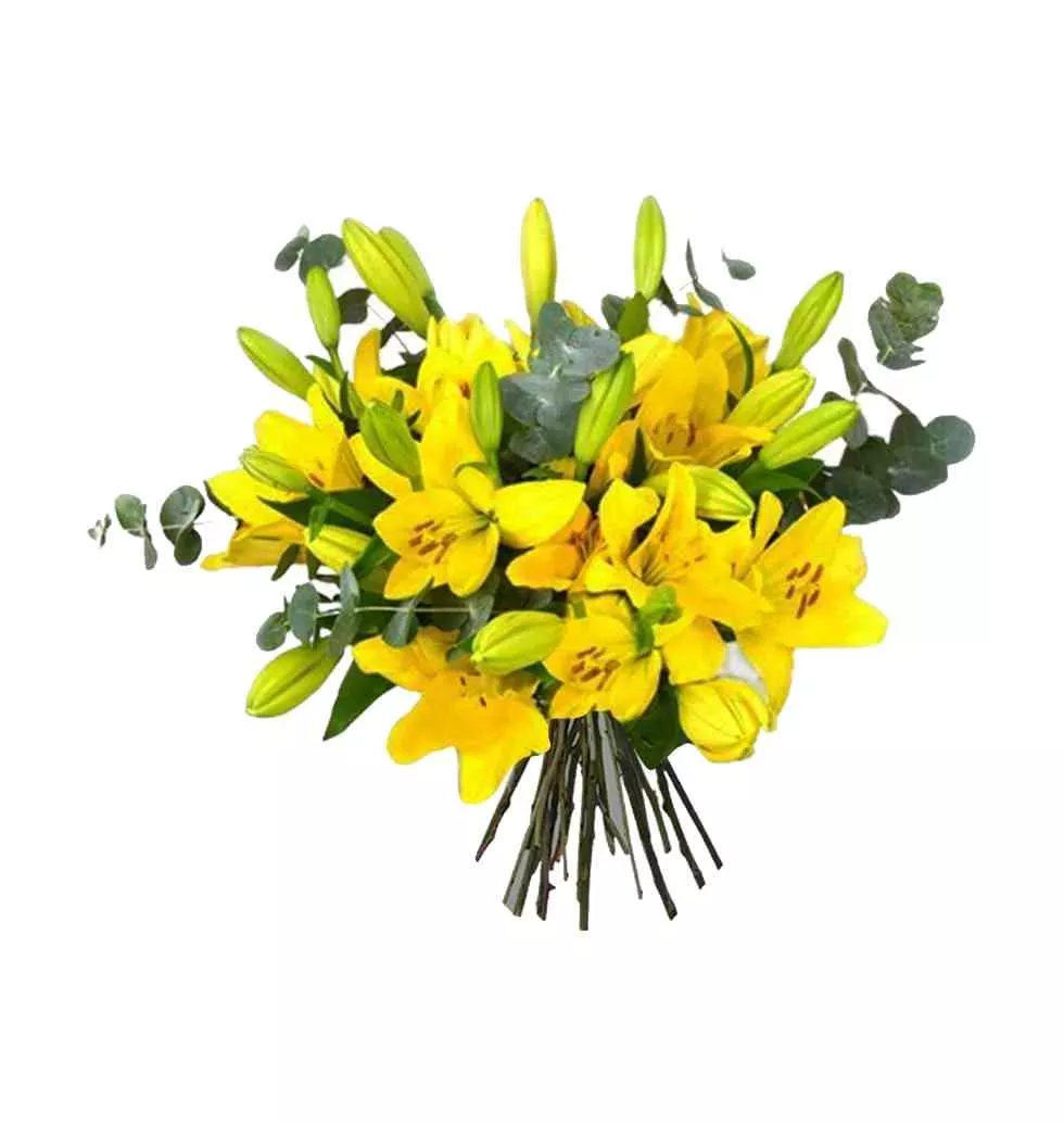 Luminous Elegance Bouquet of Yellow Lilies