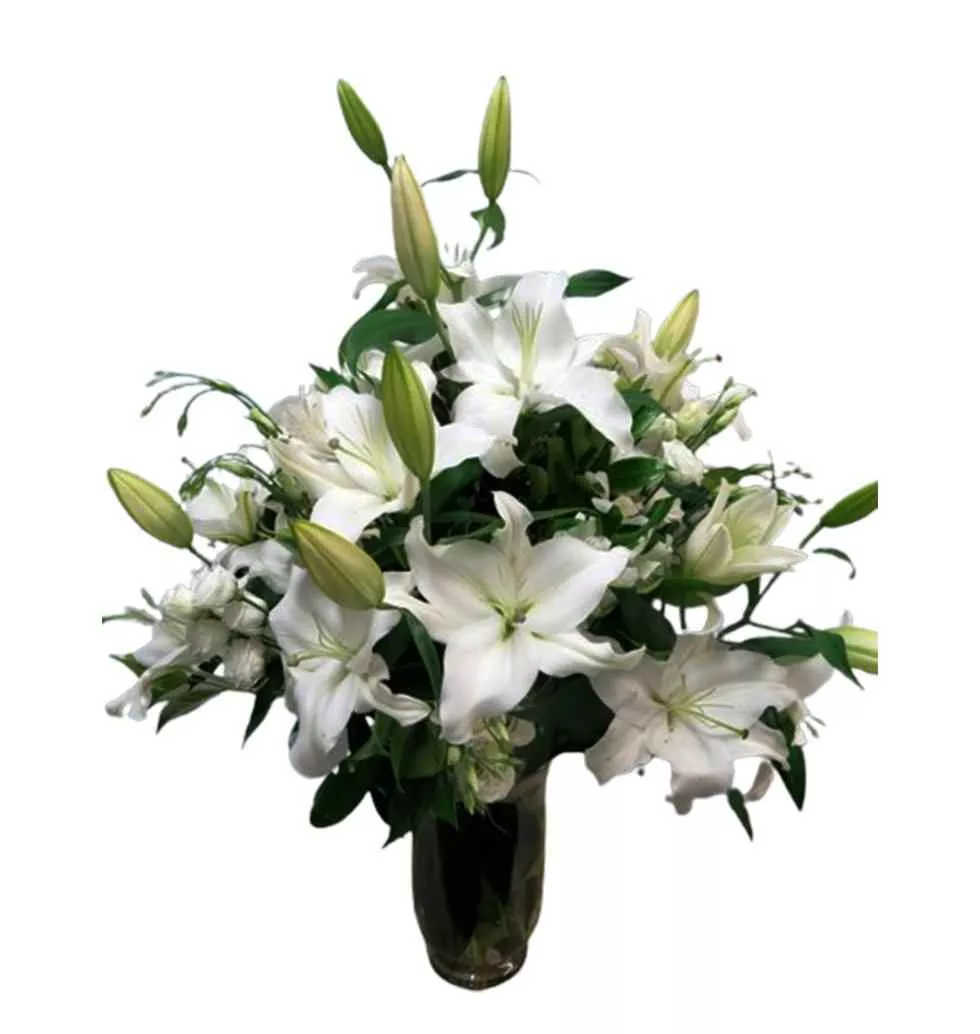 White Lilies In A Bouquet