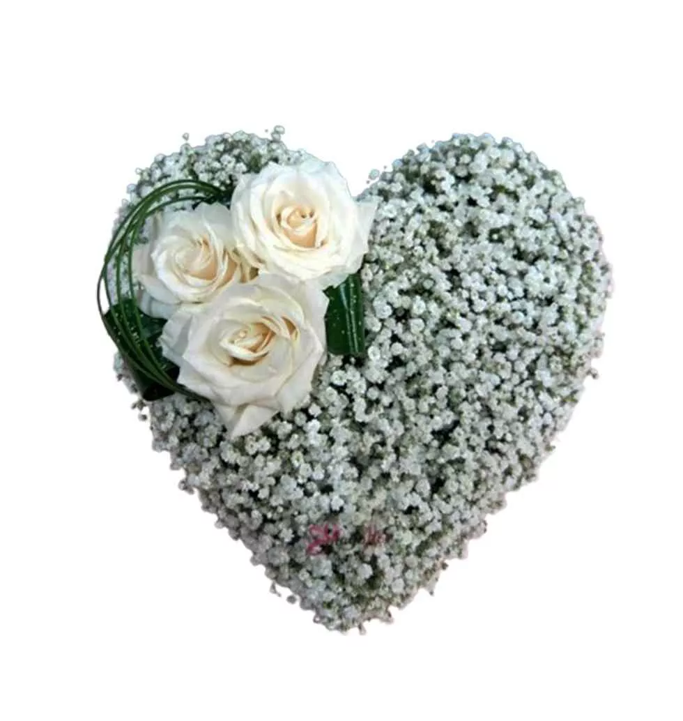 White Rose and Paniculata Arrangement