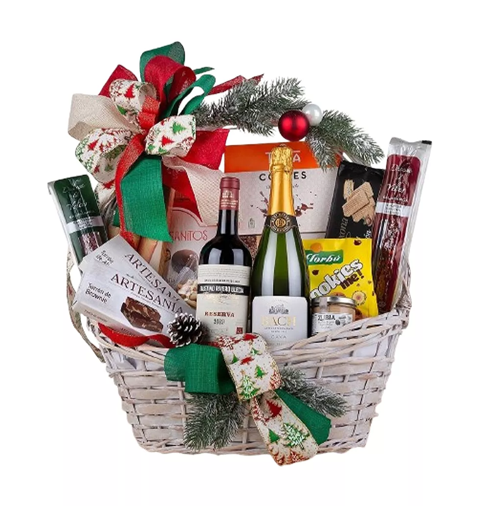 Merry Bites and Sips Gift Basket