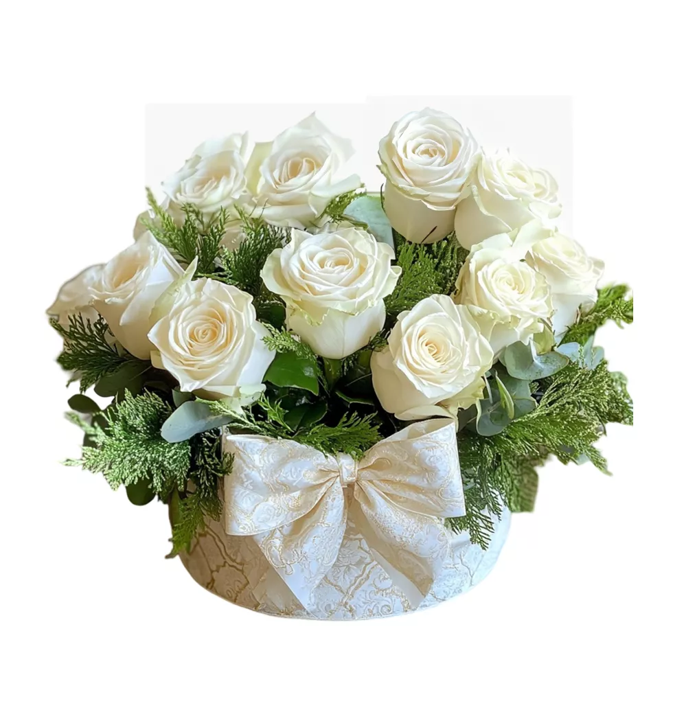 Graceful White Rose Bouquet