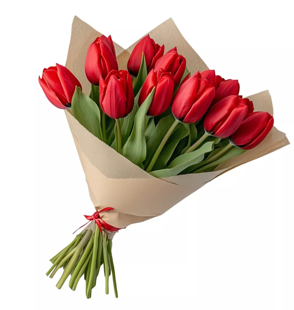 Romantic Red Tulip Bunch