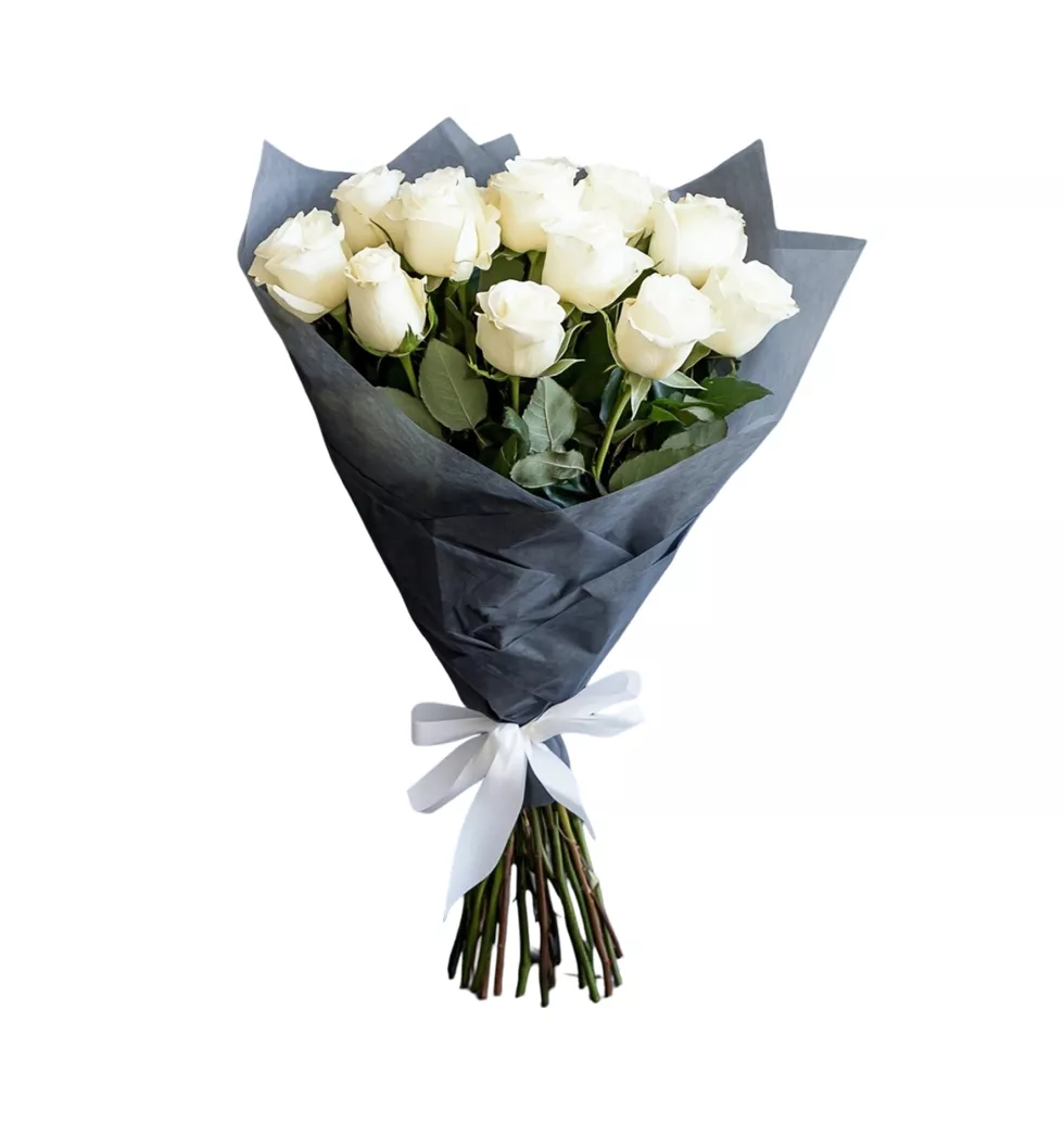 Impressive White Rose Bouquet