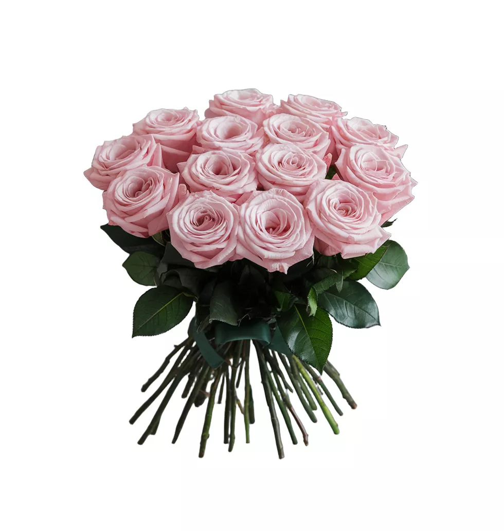 Short Stemmed Pink Roses Bouquet